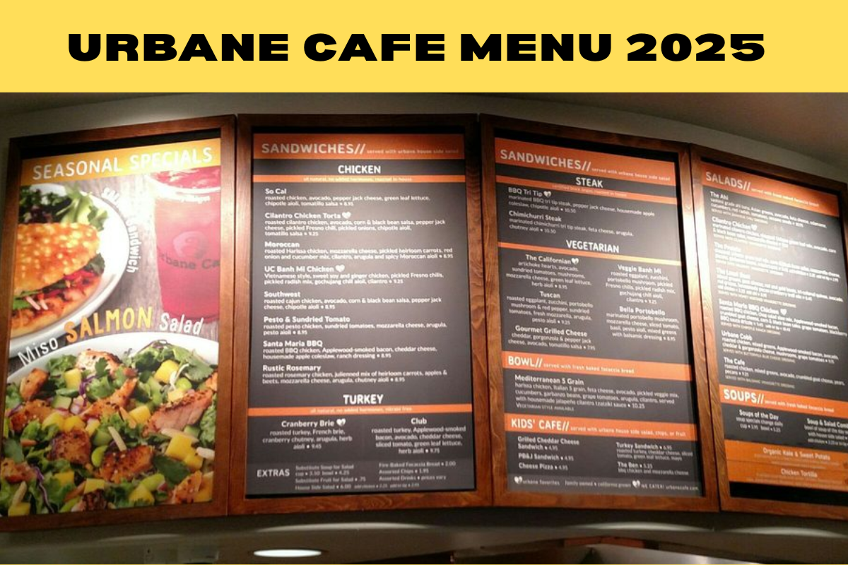 Urbane Cafe Menu