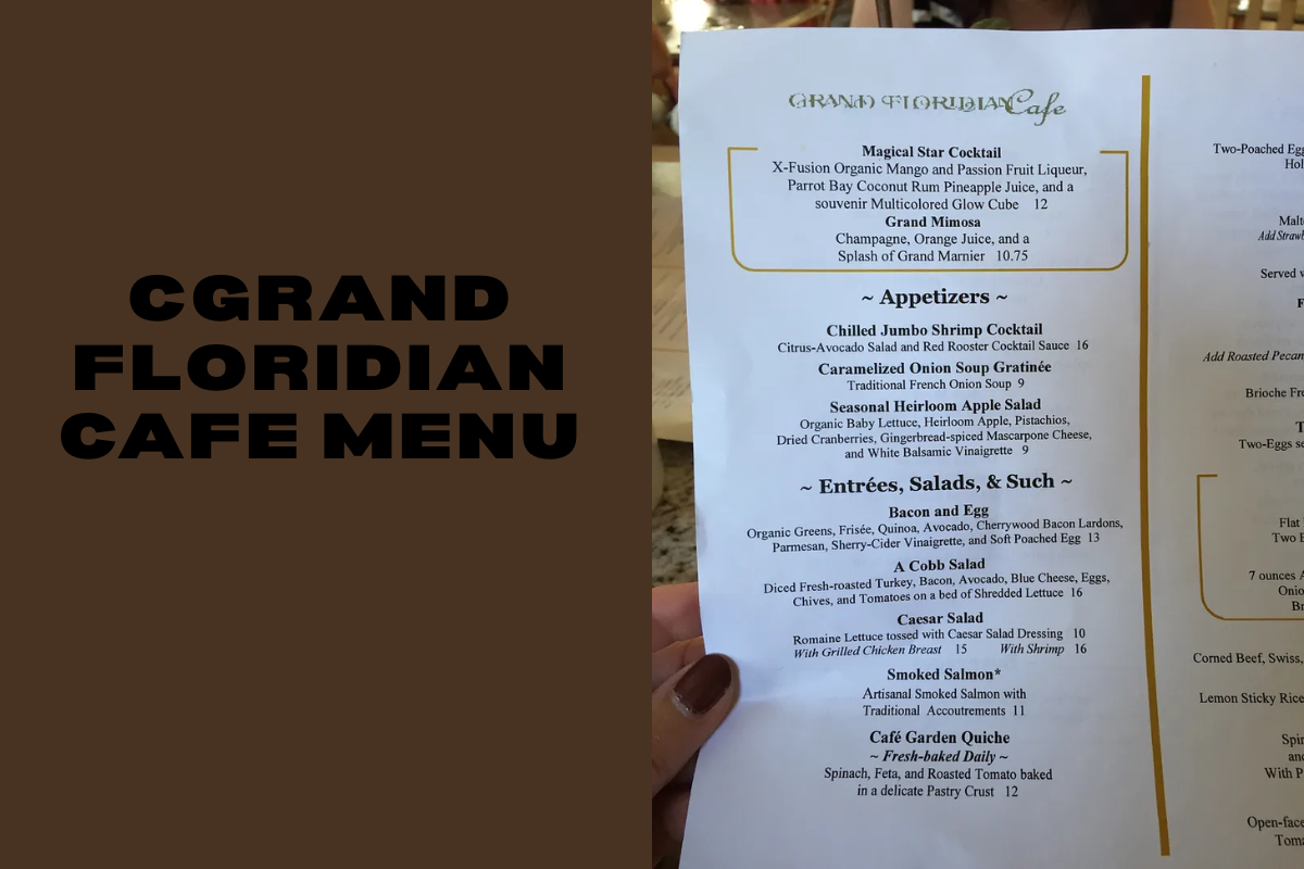 Grand Floridian Cafe Menu 2025