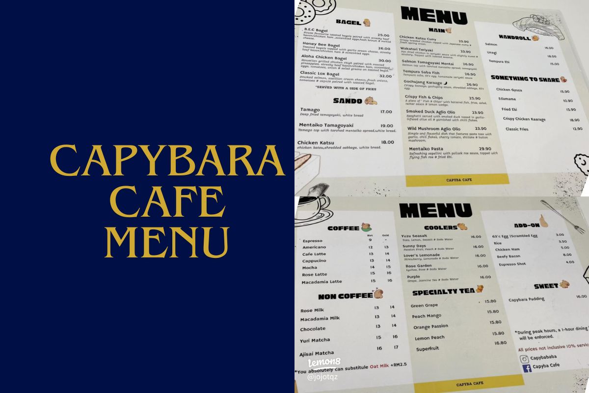 Capybara cafe Menu